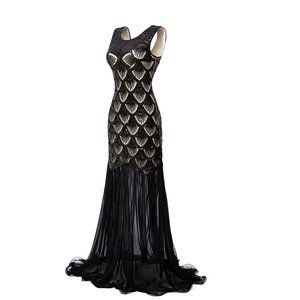 Art Deco Scalloped Mermaid Gown